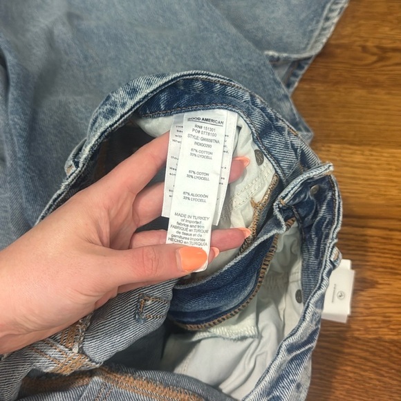 NWT Good American Good '90s Ripped High Waist Relaxed Jeans in Indigo293 Size 26 - Picture 9 of 13